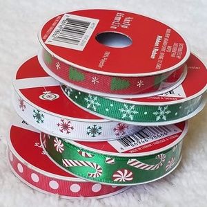 5 Rolls of Christmas Ribbon